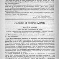 0738 - Page 726 - Correspondance / Académies et sociétés savantes. Société de chirurgie. Séance du 14 mai