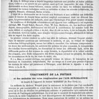 0747 - Page 735 - Bibliothèque. Etudes de pratique médicale sur le diabète sucré, par le docteur H. Sénac. Paris, Asselin et Houzeau, 1889 / Traitement de la phtisie et des maladies des voies respiratoires par l'air surchauffé du moyen de l'appareil du docteur Weigert