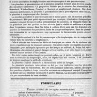 0753 - Page 742 - Académies et sociétés savantes. Société médicale des hôpitaux. Séance du 16 mai 1890 / Formulaire. Potion contre les coliques menstruelles / Thèses pour le doctorat en médecine présentées et soutenues devant la faculté de médecine de Lyon pendant les mois de mars et d'avril 1890