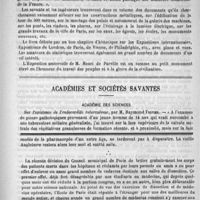 0760 - Page 749 - Bibliothèque. L'exposition universelle, par Henri de Parville ; précédée d'une lettre préface par A. Alphand... - Paris, J. Rothschild... / Académies et sociétés savantes. Académie des sciences / Feuilleton. Causerie