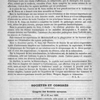 0809 - Page 798 - Bibliothèque. Bactériologie chirurgicale, par N. Senn... Traduction de M. A. Broca... - Steinhell, 1890 / Sociétés et Congrès. Congrès des sociétés savantes. 28 et 30 mai 1890