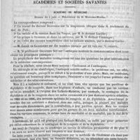 0815 - Page 800 - Sociétés et Congrès. Congrès des sociétés savantes. 28 et 30 mai 1890 / Académies et sociétés savantes. Académie de médecine. Séance du 4 juin