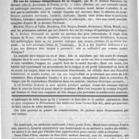 0825 - Page 810 - Bibliothèque. Etat de l'université d'Avignon en 1789, par le docteur V. Laval. - Avignon et Paris, Seguin et Lechevalier, 1889 / Revue des journaux. Journaux italiens. Un cas de crampe idiopathique de la langue, par M. le docteur Personali (in Giornale della R. Accademia di Torino, n° 3) / Feuilleton. Causerie