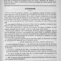0830 - Page 815 - Faculté de médecine de Paris. Thèses de doctorat soutenues pendant le mois de mai 1890 / Courrier. Ecole du service de santé de la marine / Faculté de médecine de Bordeaux / Hygiène publique
