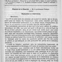 0832 - Page 817 - Comité de rédaction / Sommaire / Hôpital de la Charité. - M. le professeur Potain. Emphysème et tuberculose