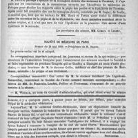 0864 - Page 849 - Académies et sociétés savantes. Société de médecine pratique. Séance du 5 juin 1890 / Société de médecine de Paris. Séance du 24 mai 1890 / Feuilleton. Causerie [Simplissime] / Pommade contre l'alopécie syphilitique. - E. Besnier