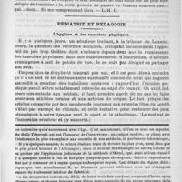 0929 - Page 915 - Bulletin / Pédiatrie et pédagogie. L'hygiène et les exercices physiques / Feuilleton. Causerie