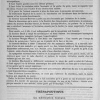 0010 - Page 6 - Revue des journaux. L'anosmie et son traitement, par J. Dundas-Graut. (Annales des maladies de l'oreille, etc., déc. 1889) / Thérapeutique. La médication tonique