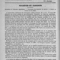 0012 - Page 8 - Thérapeutique. La médication tonique [Dr. J. Rullière] / Sociétés et Congrès. Anomalies de l'infection syphilitique. - Traitement des fractures du péroné. - Action de l'urine sur les tissus
