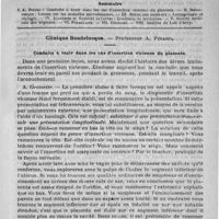 0017 - Page 13 - Comité de rédaction / Sommaire / Clinique Baudelocque. - Professeur A. Pinard. Conduite à tenir dans les cas d'insertion vicieuse du placenta