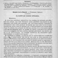 0077 - Page 73 - Comité de rédaction / Sommaire / Hôpital de la Charité. - Professeur Duplay. La surdité par bouchon cérumineux