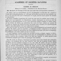 0083 - Page 79 - Revue des journaux. Le bromure d'or dans le traitement de l'épilepsie (The ther. Gaz., 15 mai 1890) / Académies et sociétés savantes. Académie de médecine. Séance du 15 juillet