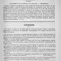 0147 - Page 143 - Faculté de médecine de Paris. Thèses de doctorat du 16 au 19 juillet 1890 / Formulaire. Traitement de l'impétigo des enfants. - Chambard / Courrier / La vaccination obligatoire au conseil municipal de Paris / Concours pour l'école du service de santé militaire / Société internationale d'assistance