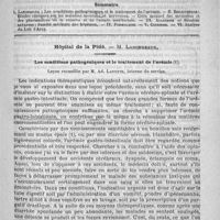0149 - Page 145 - Comité de rédaction / Sommaire / Hôpital de la Pitié. - M. Lancereaux. Les conditions pathogéniques et le traitement de l'urémie. Leçon recueillie par M. Ad. Laffitte...