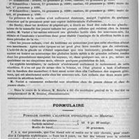 0158 - Page 154 - Académies et sociétés savantes. Société médicale des hôpitaux. Séance du 25 juillet 1890 / Formulaire. Pommade contre l'alopécie syphilitique. - Mauriac / Courrier
