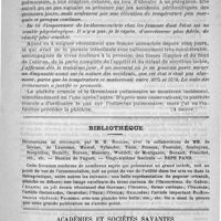 0169 - Page 165 - Bulletin. Remarques sur la température des accouchées et sur les accidents infectieux réputés tardifs. Par H. Stapfer (A suivre) / Bibliothèque. Dictionnaire de botanique, par M. H. Baillon, avec la collaboration de MM. de Seynes, de Lanessan, Mussat, Nylander, Tison, Poisson, Fournier, Soubeyran, Bocquillon, Dutailly, Bureau, Manoury, Weddell, de Montgazon, Durand, Franchet, etc., etc... - NEPE PAND / Académies et sociétés savantes. Académie de médecine. Séance du 29 juillet