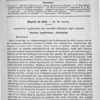 0173 - Page 169 - Comité de rédaction / Sommaire / Hôpital du Midi. - M. Du Castel. Affections ulcéreuses des organes génitaux chez l'homme. Chancre syphilitique : ulcération