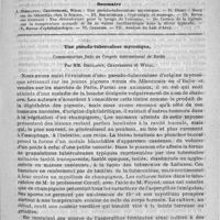 0185 - Page 181 - Comité de rédaction / Sommaire / Une pseudo-tuberculose mycosique. Communication faite au Congrès international de Berlin. Par MM. Dieulafoy, Chantemesse et Widal