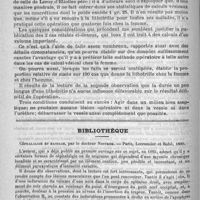 0192 - Page 188 - Deux cas de lithotritie chez la femme. Communication faite à la Société de médecine de Paris, dans la séance du 12 juillet 1890, par le docteur Dubuc... / Bibliothèque. Céphalalgie et massage, par le docteur Nostrom. - Paris, Lecrosnier et Babé, 1890
