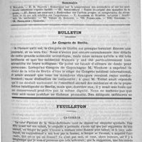 0197 - Page 193 - Comité de rédaction / Sommaire / Bulletin. Le Congrès de Berlin / Feuilleton. Causerie