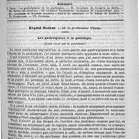 0209 - Page 205 - Comité de rédaction / Sommaire / Hôpital Necker. - M. le professeur Peter. Les gastralgiques et la gastralgie (Leçon revue par le professeur)