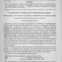 0245 - Page 241 - Comité de rédaction / Sommaire / La protection de l'enfance dans le département de la Seine. Renseignements et observations sur les résultats de l'application de la loi Roussel en 1888. Lecture faite à l'Académie de médecine le 5 août 1890, par M. le docteur Blache