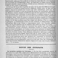 0254 - Page 250 - Bibliothèque. Traitement des maladies de la peau, avec un abrégé de la symptomatologie, du diagnostic et de l'étiologie des dermatoses, par le docteur L. Brocq... Paris, O. Doin..., 1890 [P. Le Gendre] / Revue des journaux. La morphine antidote de l'atropine (The ther. Gaz., le 15 juillet 1890)