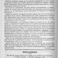 0286 - Page 282 - Congrès de 1890. Neurologie et psychiatrie. - Traitement du mal de Bright (A suivre) / Bibliothèque. Maladies des organes génitaux de la femme, par le professeur Carl Schroeder... - Bruxelles, Manceaux, 1890