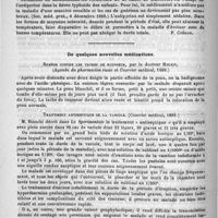 0290 - Page 286 - Revue de thérapeutique. L'antipyrine dans quelques maladies des enfants [P. Chéron] / De quelques nouvelles médications. Remède contre les taches de rousseur, par le docteur Holkin. (Agenda du pharmacien russe et Courrier médical, 1889) / Traitement antiseptique de la variole. (Courrier médical, 1889) / Traitement des affections intestinales par l'arsénite de cuivre. (J. des Conn. méd., 1890, 6)