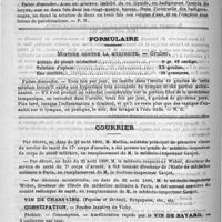 0292 - Page 288 - Revue de thérapeutique. De quelques nouvelles médications. Traitement de la phthisie laryngée. (Gaz. méd. de Liège, 1890, 40) / Formulaire. Mixture contre la myringite. - Gruber / Courrier