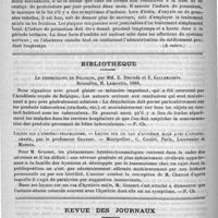 0302 - Page 298 - Congrès de 1890. Dermatologie et syphiligraphie (A suivre) / Bibliothèque. La tuberculose en Belgique, par MM. E. Destrée et E. Gallemaerts. Bruxelles, H. Lamertin, 1889 / Leçons sur l'hystéro-traumatisme. - Leçons sur un cas d'hystérie mâle avec l'astasie-abasie, par le professeur Grasset. - Montpellier, C. Coulet. Paris, Lecrosnier et Masson / Revue des journaux. Traitement de l'asthme par la strychnine. (Revue de thérapeutique, 1890, 115)