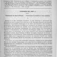 0305 - Page 301 - Comité de rédaction / Sommaire / Congrès de 1890. Traitement du mal de Bright. - Traitement du diabète et des anémies