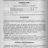 0316 - Page 312 - Académies et sociétés savantes. Académie de médecine. Séance du 26 août / Formulaire. Pilules antidysentériques. - Boudin / Courrier. Nécrologie [Gavarret] / Bulletin bibliographique