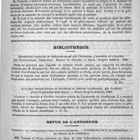 0325 - Page 321 - Congrès de 1890. Dermatologie et syphiligraphie / Bibliothèque. Recherches cliniques et thérapeutiques sur l'épilepsie, l'hystérie et l'idiotie, par Bourneville, Combarieu, Raoult et Sollier. - Paris, Progrès médical, 1889 / Anatomie topographique du duodénum et hernies duodénales, par Jannesco... - Paris, Progrès médical, 1889 / Revue de l'antisepsie. Sommaire : les antiseptiques dans les accouchements. - L'iodoforme est-il un antiseptique. - Le crésalol et le sulfaminol