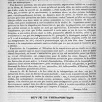 0394 - Page 390 - Essai sur la pathogénie de la fièvre. A propos des théories de M. Cantani sur ce sujet [Georges Lévy] / Revue de thérapeutique. Le viburnum prunifolium. - Les couleurs d'aniline en thérapeutique