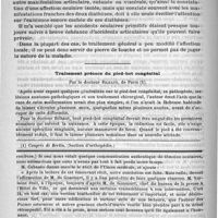 0442 - Page 438 - Bulletin. Débuts oculaires de la goutte et du rhumatisme. Communication faite à la Société de médecine de Paris dans la séance du 14 juin 1890, par le docteur A. Trousseau... / Traitement précoce du pied-bot congénital, par le docteur Bilhaut... / Feuilleton. Causerie