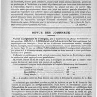 0517 - Page 513 - Hôpital du Midi. - M. Du Castel. Affections ulcéreuses des organes génitaux chez l'homme. Ulcérations tertiaires au cours de la syphilis. Syphilis pustulo-ulcéreuse. - Syphilis scléro-ulcéreuse et tuberculo-ulcéreuse. - Ulcérations tertiaires du fourreau, du gland, du méat. - Pseudo-chancres indurés du sillon balano-préputial ; leur étiologie (A suivre) / Revue des journaux. Valeur analgésiante de l'exalgine, par le docteur Fraser (Revue hebdomadaire de thérapeutique, 1890, 36.) / De la constipation et de l'aliénation mentale (Paris médical, 1890)