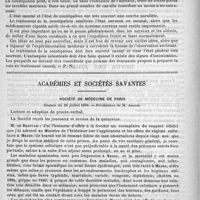 0518 - Page 514 - Revue des journaux. De la constipation et de l'aliénation mentale (Paris médical, 1890) / Académies et sociétés savantes. Société de médecine de Paris. Séance du 26 juillet 1890