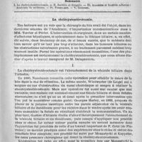 0521 - Page 517 - Comité de rédaction / Sommaire / La cholécystentérostomie