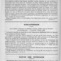 0538 - Page 534 - Hôpital du Midi. - M. Du Castel. Affections ulcéreuses des organes génitaux chez l'homme. Ulcérations tertiaires au cours de syphilis (A suivre) / Bibliothèque. Encyclopédie d'hygiène et de médecine publique, publiée sous la direction de Jules Rochard. - Lecrosnier et Babé, 1890 / Revue des journaux. Suspension dans l'ataxie locomotrice (Journal de médecine et de chirurgie, août 1890)