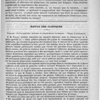 0559 - Page 555 - Fibrome utérin et salpingite suppurée, par L.-G. Richelot / Revue des cliniques. Sommaire : fièvre typhoïde : artérites et complications cardiaques. - Nature et traitement