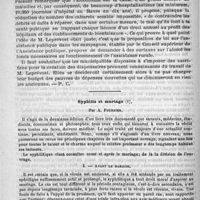 0572 - Page 568 - Bulletin. Hôpitaux et dispensaires / Syphilis et mariage, par A. Fournier