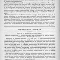0624 - Page 632 - Revue des journaux. Traitement des inflammations de la glande parodienne et de glande mammaire par le massage, par M. W. Zemblinoff (Revue de thérap., 1890, n° 18) / Sociétés et Congrès. Société de biologie (octobre 1890). Sommaire : bromuration. - Bacilles du tétanos dans les excréments de vache et de boeuf à l'état sain. - Le chlorhydrate d'orexine