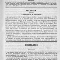 0641 - Page 649 - Comité de rédaction / Sommaire / Bulletin. La guérison de la tuberculose / Feuilleton. Causerie