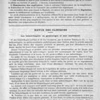 0659 - Page 667 - Thérapeutique. Digitale et digitaline. - Indications thérapeutiques / Revue des cliniques. Les hémorrhagies en gynécologie et leur traitement