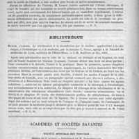 0662 - Page 670 - Revue des cliniques. Les hémorrhagies en gynécologie et leur traitement / Bibliothèque. Manuel d'asepsie. La stérilisation et la désinfection par la chaleur ; applications à la chirurgie, à l'obstétrique et à la médecine, par le docteur C. Vinay... - J.-B. Baillière et fils, 1890 / Académies et sociétés savantes. Société médicale des hôpitaux. Séance du 31 octobre