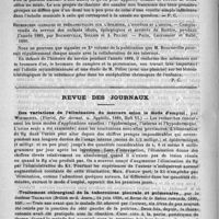 0670 - Page 678 - Bibliothèque. Recherches acoustiques sur les voyelles nasales par le docteur Loewenberg. - Paris, Perreau, 1889 / Recherches cliniques et thérapeutiques sur l'épilepsie, l'hystérie et l'idiotie... par Bourneville, Sollier et A. Pilliet. - Paris, Lecrosnier et Babé, 1890 / Revue des journaux. Des variations de l'élimination du mercure selon le mode d'emploi, par Winternitz. (Viertel. für dermat. u. Syphilis, 1889, Heft VI) / Traitement chirurgical de la tuberculose pleurale et pulmonaire, par le docteur Tillmanus (British med. Journ., 14 juin 1890, et Revue de la Suisse romande, 1890, 659)