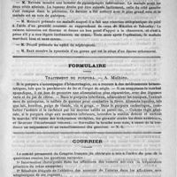 0675 - Page 683 - Académies et sociétés savantes. Société de chirurgie. Séance du 29 octobre / Formulaire. Traitement du purpura. - A. Mathieu / Courrier