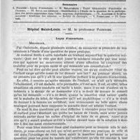 0701 - Page 709 - Comité de rédaction / Sommaire / Hôpital Saint-Louis. - M. le professeur Fournier. Leçon d'ouverture