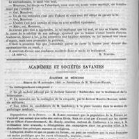 0720 - Page 728 - Revue trimestrielle. D'obstétrique et de gynécologie. D'un emploi nouveau de la curette, par le professeur Pajot (Annales de gynécologie, juillet 1890) (A suivre) [H. Stapfer] / Académies et sociétés savantes. Académie de médecine. Séance du 18 novembre 1890